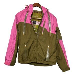 Obermeyer Ski Jacket Womens Size 4 Sport Retro Pink Brown Snowboard Ski